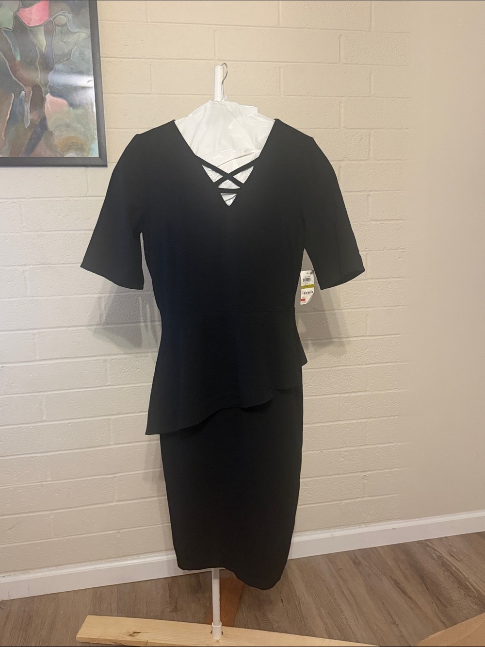 Thalia Sodi Black Midi Peplum Dress